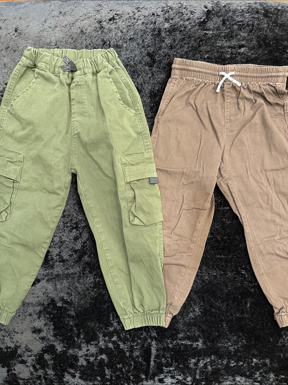 Kids Cargo Jogger Pants - Olive and Chocolate- mini panda and H&M